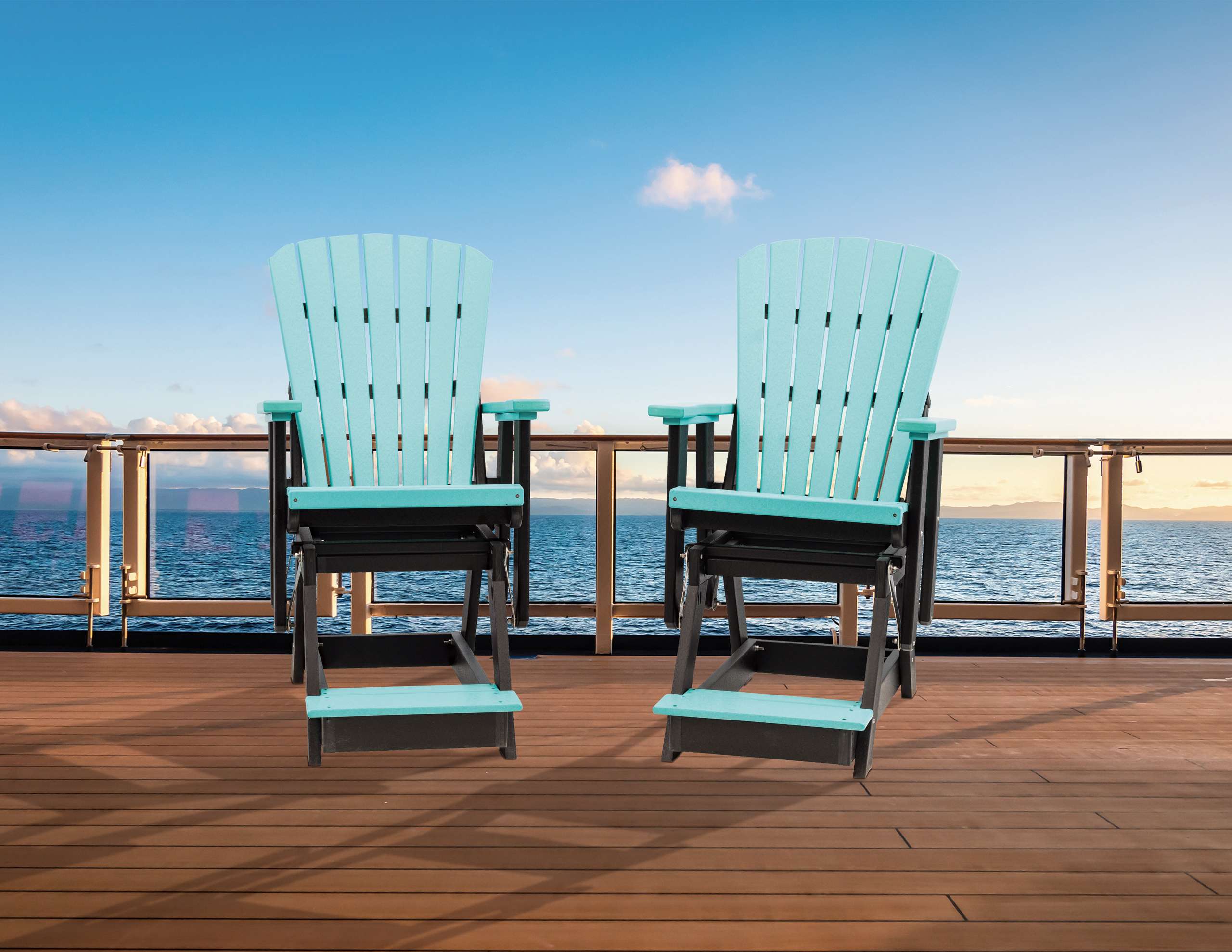 Grand-Lake-Balcony-Glider_Black-and-Aruba-Blue_Lifestyle Grand-Lake-Balcony-Glider_Black-and-Aruba-Blue_Lifestyle