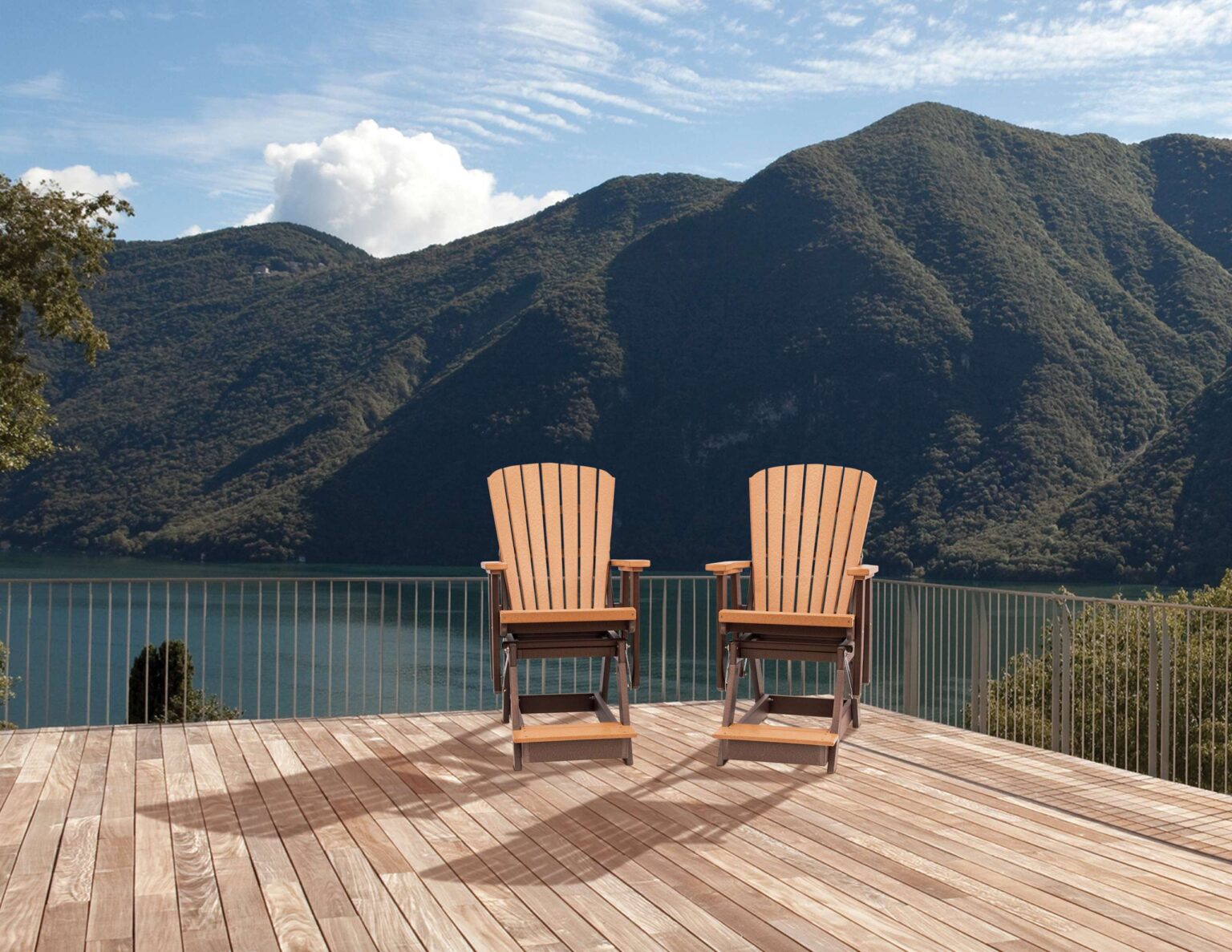 Grand-Lake-Balcony-Glider_Tudor-Brown-and-Cedar_Lifestyle