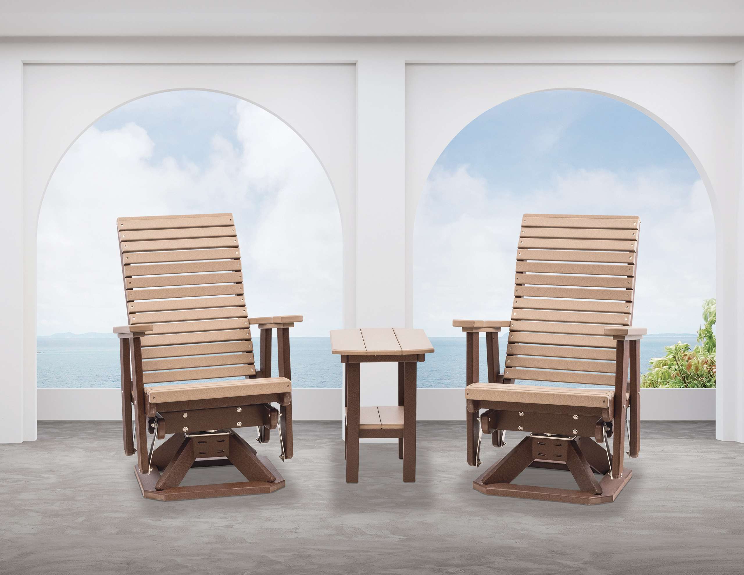 High-Back-Anchor-Bay-Swivel-Glider_Tudor-Brown-and-Weathered-Wood_Lifestyle