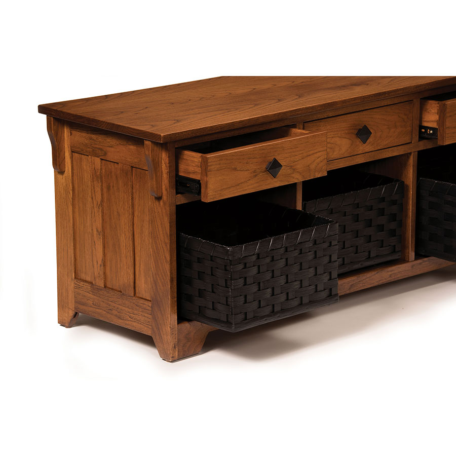 Lattice Weave Drawer Bench