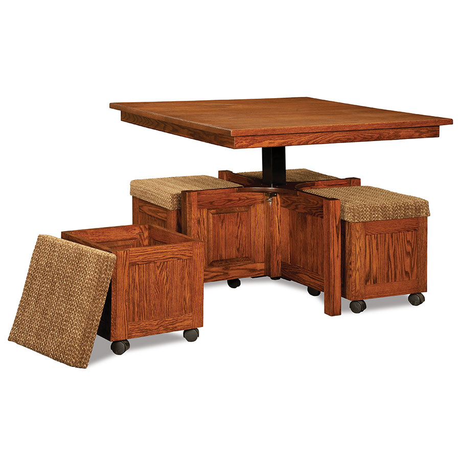 Five Piece Square Table Bench Set