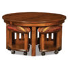 Five Piece Round Table Bench Set With Benches