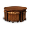 Five Piece Round Table Bench Set With Benches