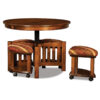 Five Piece Round Table Bench Set With Benches
