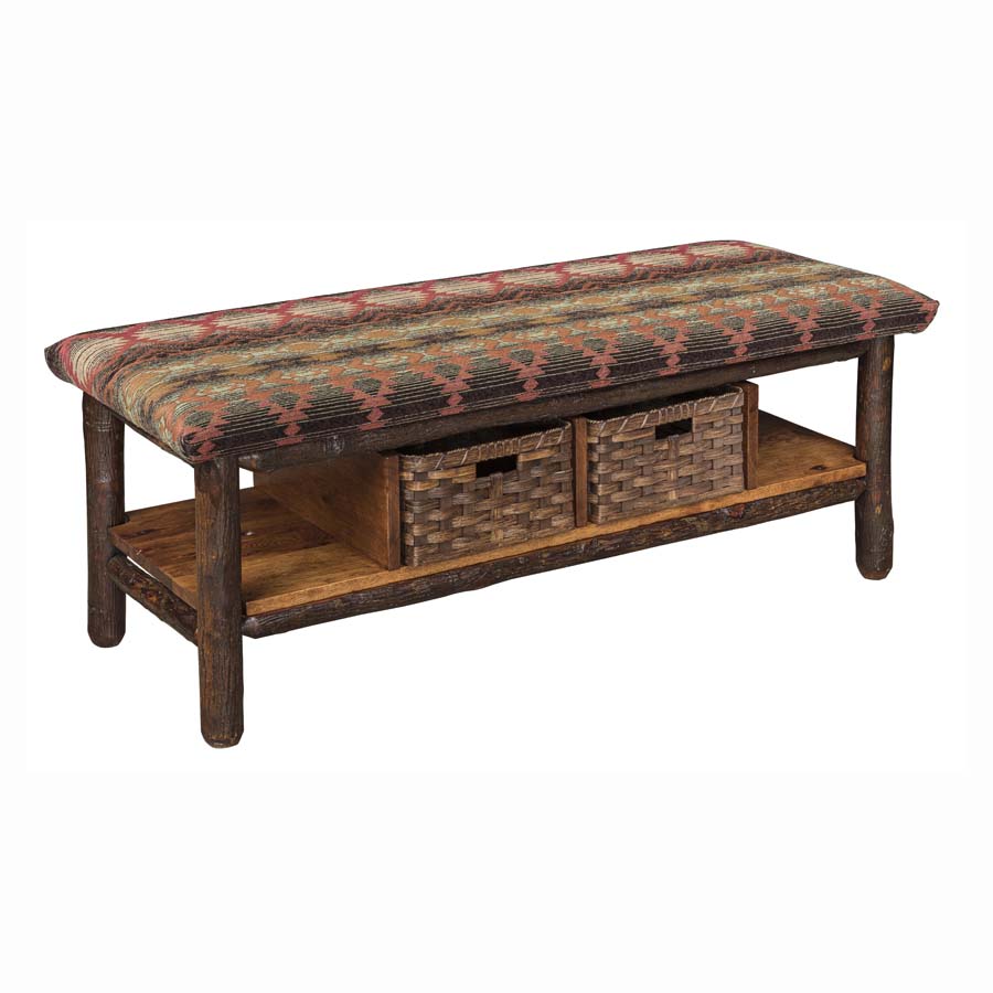 1313-48inBenchwith2Baskets&FabricSeat