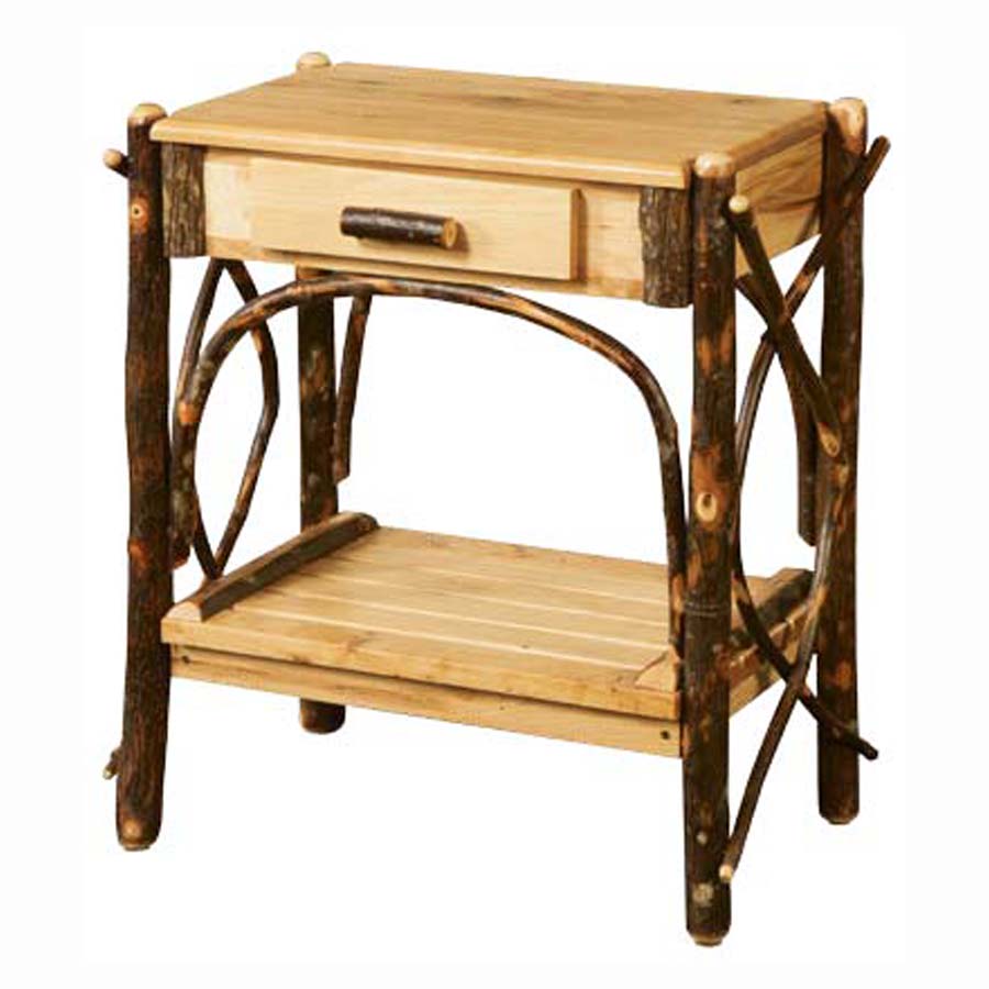 1409-EndTablewithSolidTopandSlattedShelves