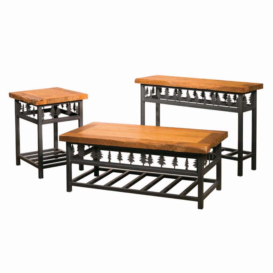IronwoodCollectionLiveEdgeSofa,Coffee,andEndTable