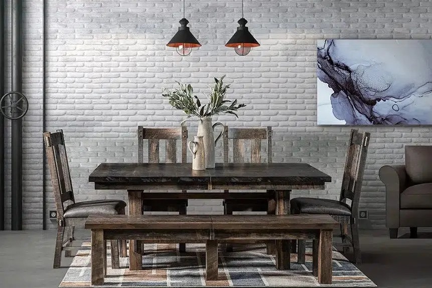 Houston Trestle Table Bench Room landscape crop